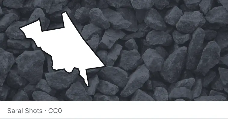 Crushed stone aggregate, under the outline of Volusia County.