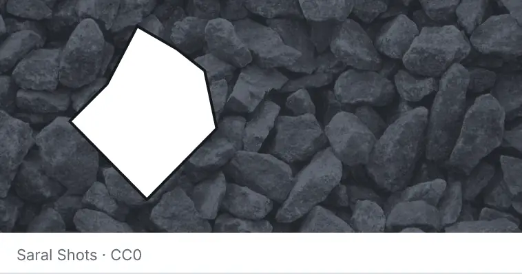 Crushed stone aggregate, under the outline of Bastrop County.